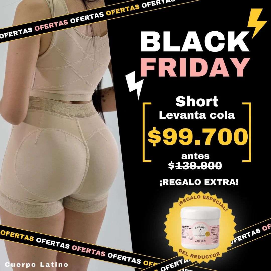 Short Faja Triple Realce De Cola®️. | Push Up | + Gel reductor ¡GRATIS!