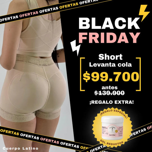 Short Faja Triple Realce De Cola®️. | Push Up | + Gel reductor ¡GRATIS!